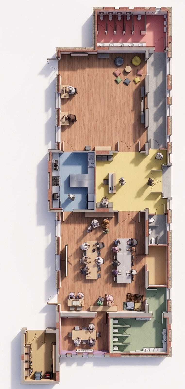 3D floor plan of the proposed Riverside Pavilion